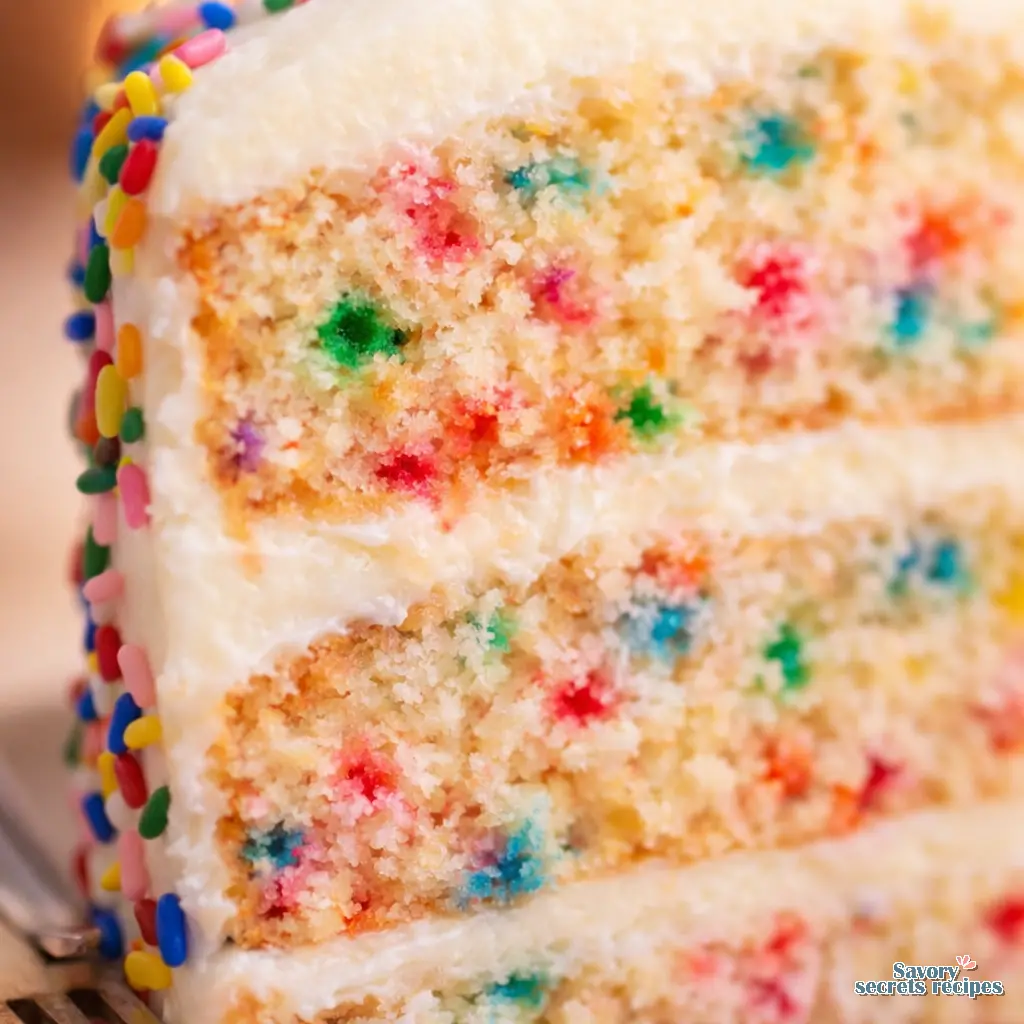 homemade funfetti cake from scratch close up