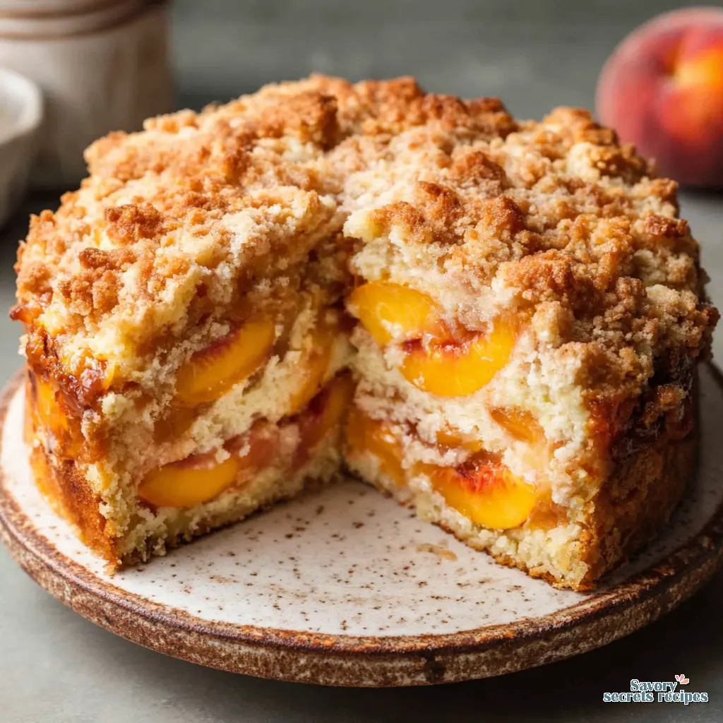 homemade peach cobbler cake from scratch final presentation
