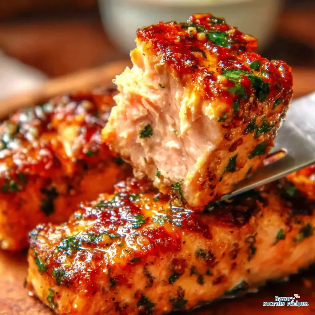 honey garlic air fryer salmon bites final presentation