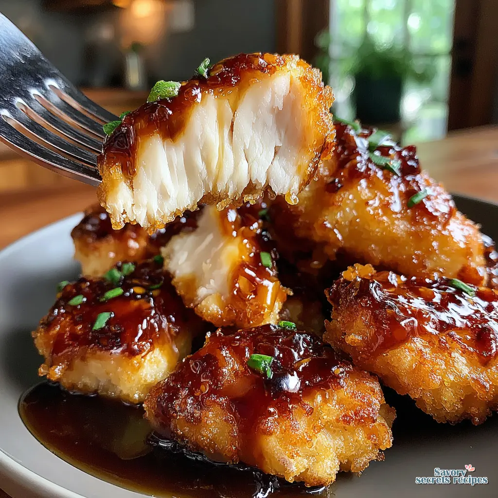 honey garlic butter chicken bites close up