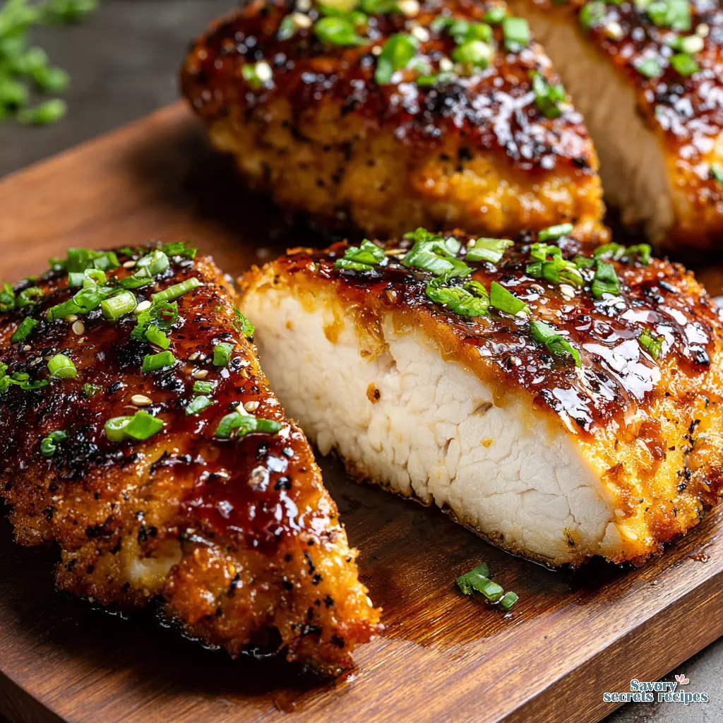 honey glazed chicken close up