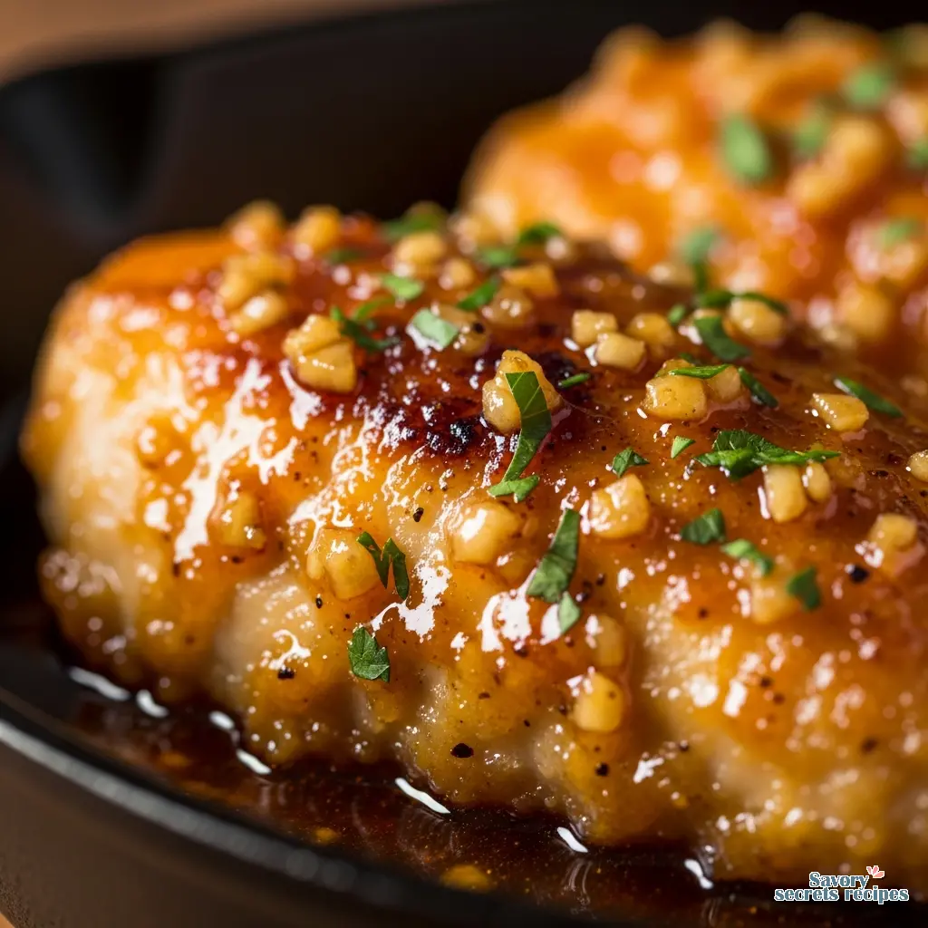 honey lemon garlic chicken recipe close up
