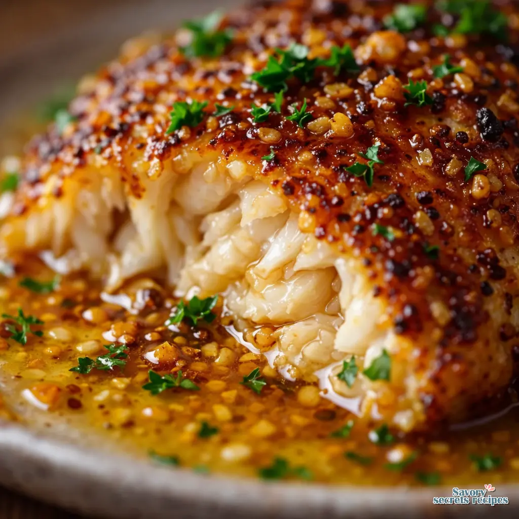 honey lemon garlic tilapia close up