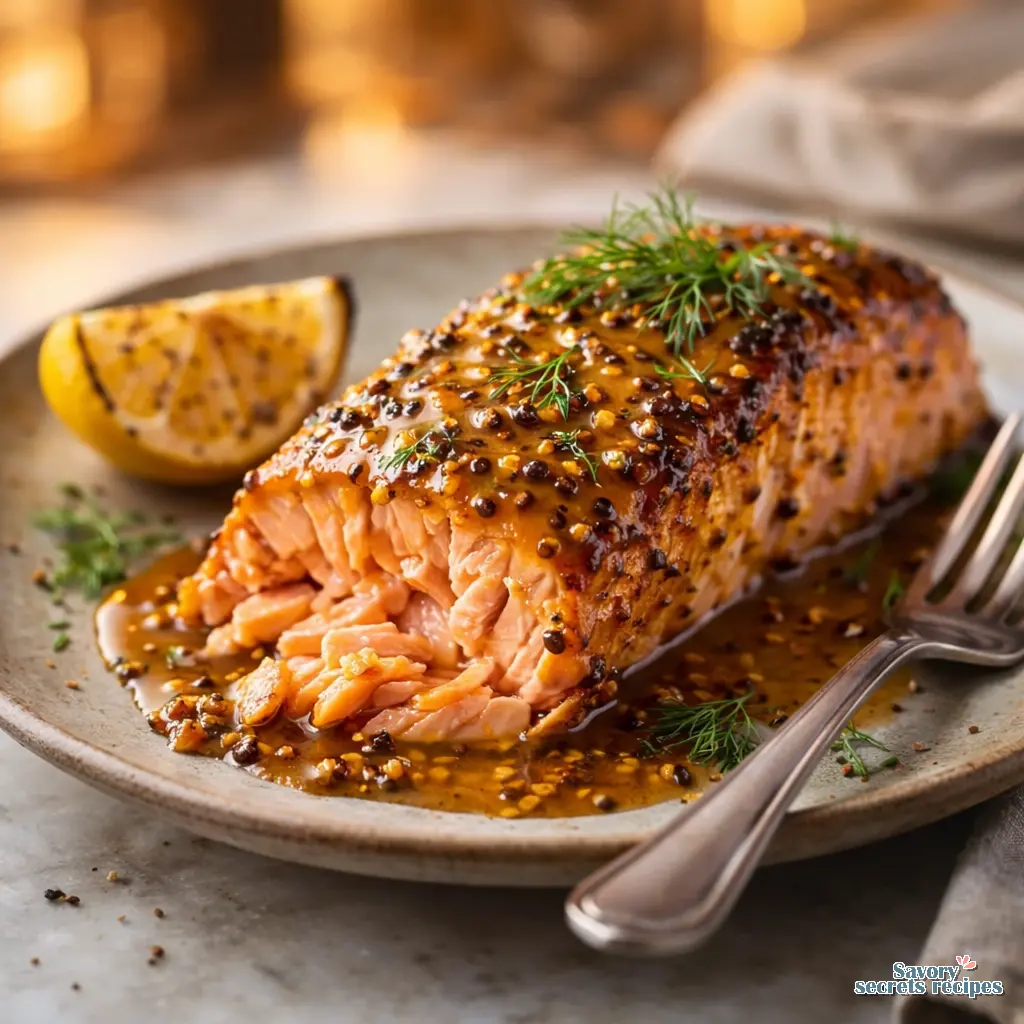 honey mustard salmon air fryer final presentation