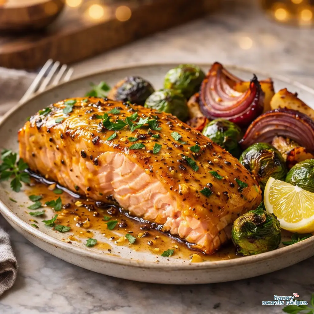 honey mustard salmon and veggies final presentation