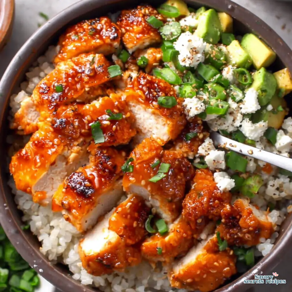 hot honey chicken cottage cheese bowl final presentation