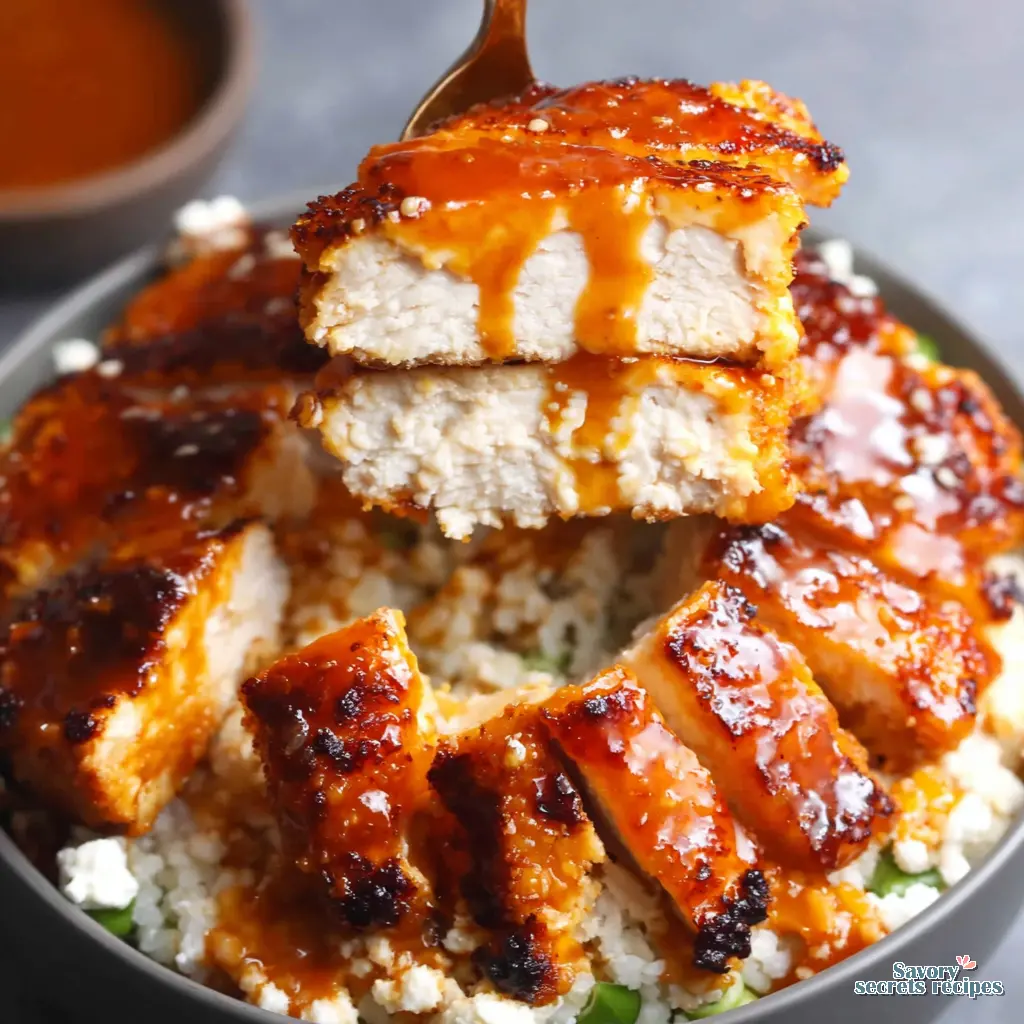 hot honey chicken cottage cheese bowl - variation 4