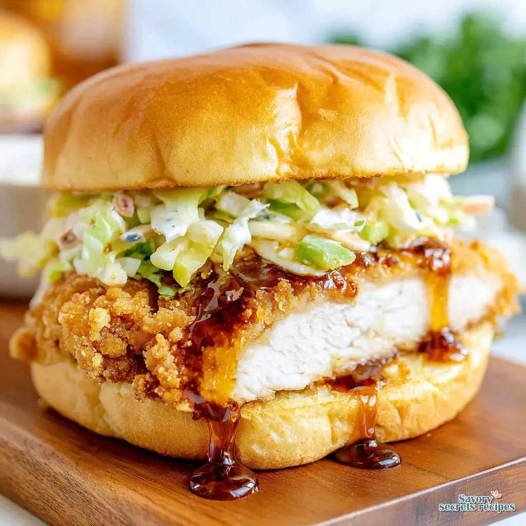 hot honey chicken sandwich close up