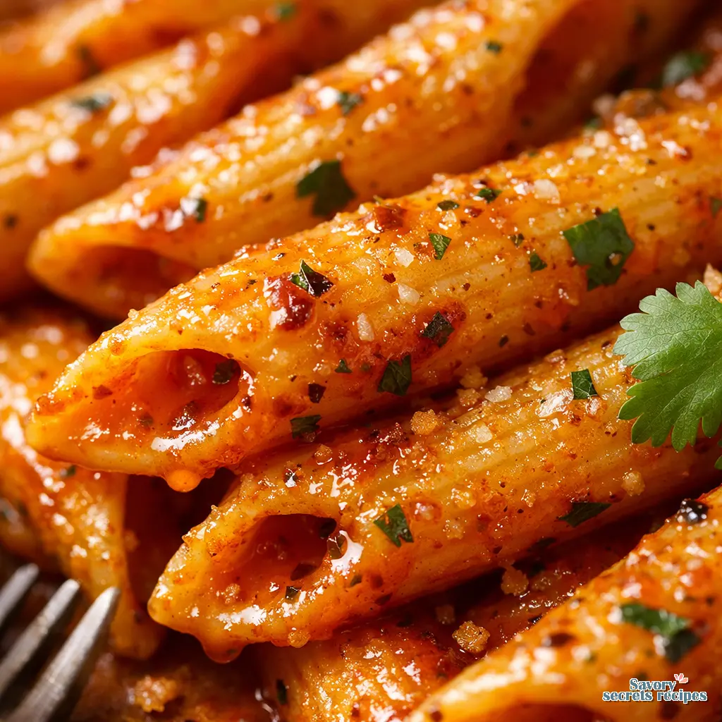 indian style spring pasta recipe close up