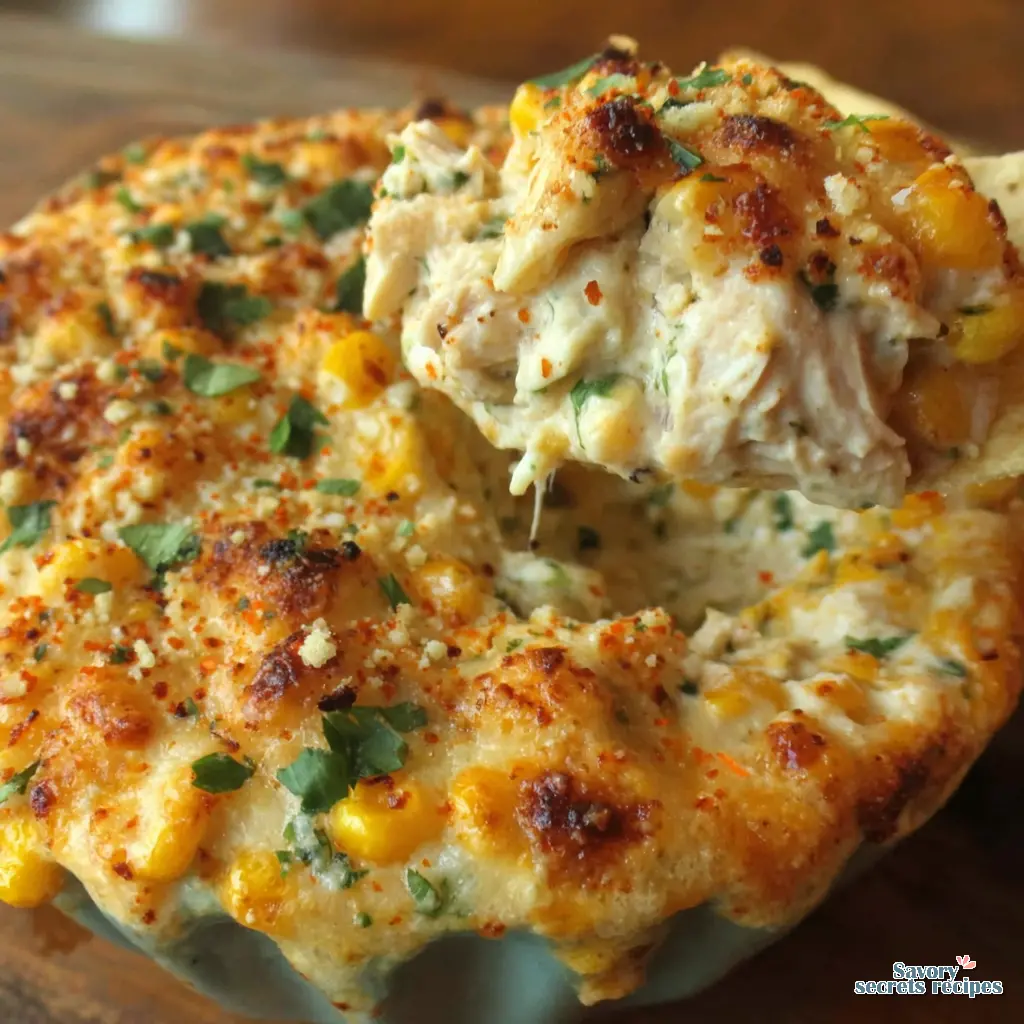 Instant Pot Street Corn Chicken Dip final presentation