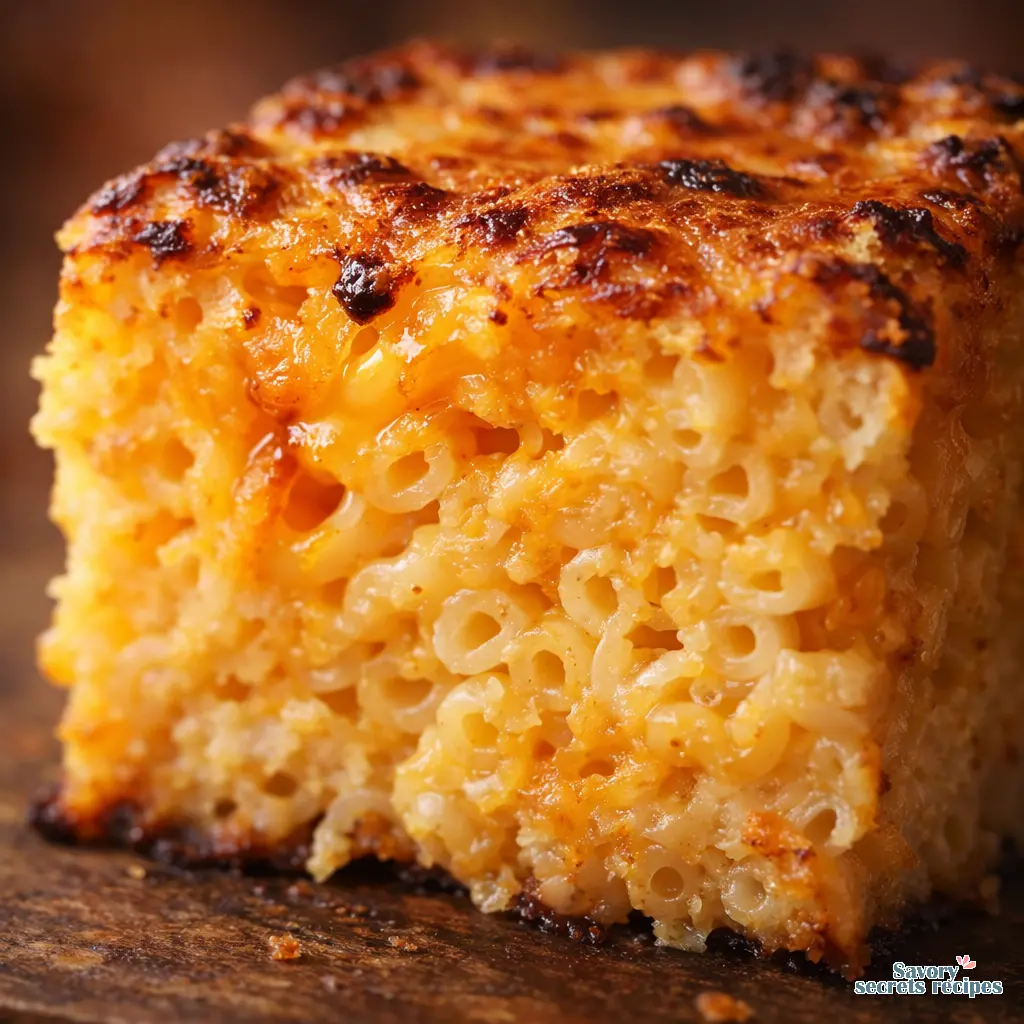 jamaican baked mac and cheese close up