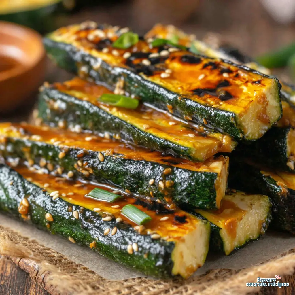 Japanese Style Grilled Zucchini close up