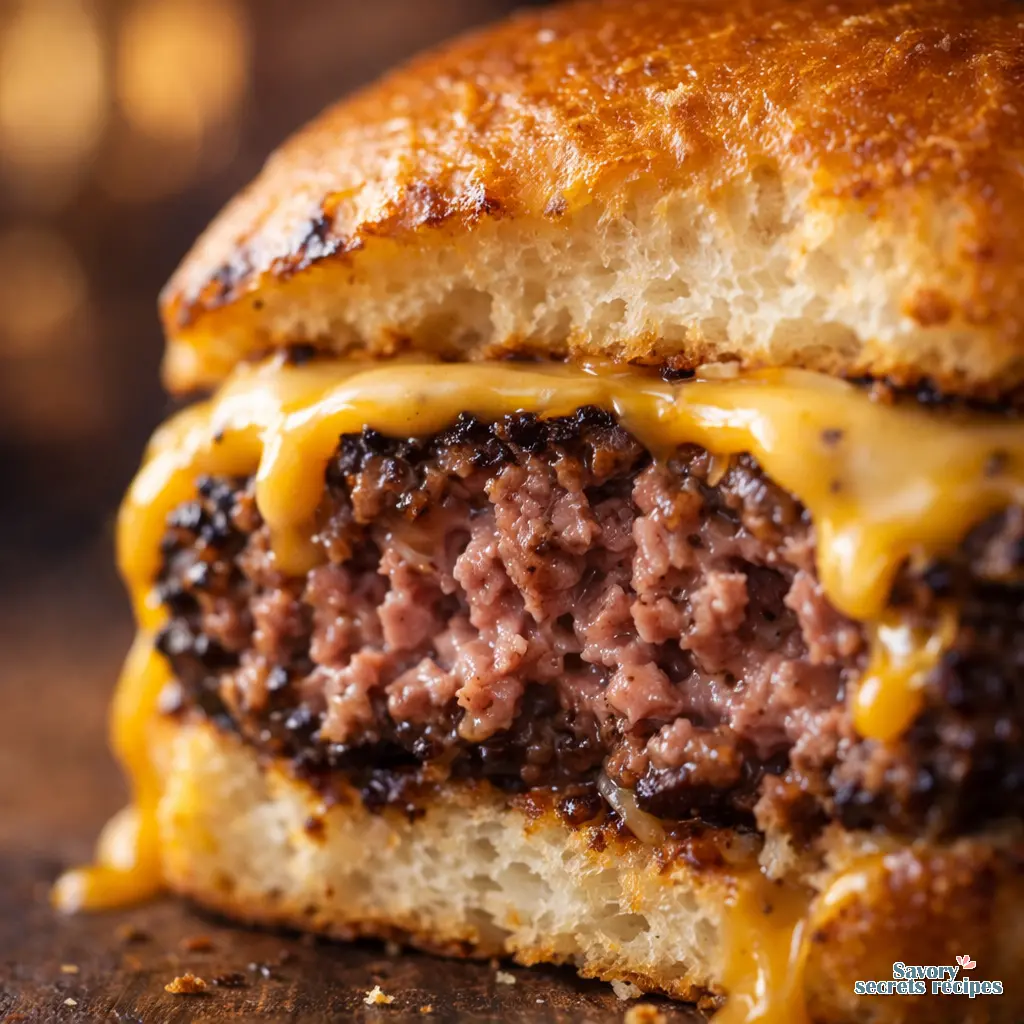 juicy cheeseburger recipe close up