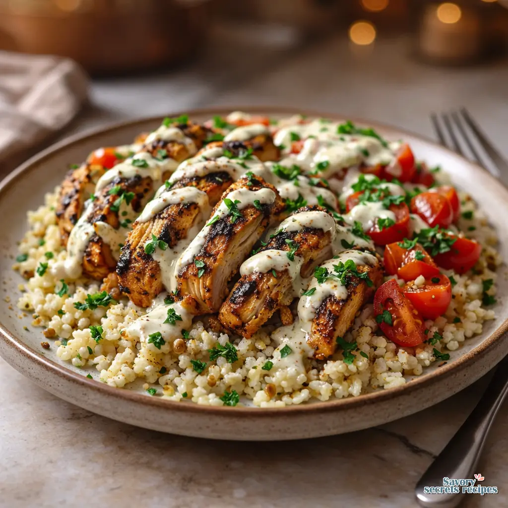 Keto Chicken Shawarma Bowl final presentation