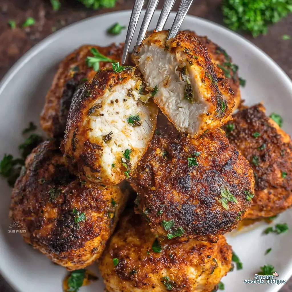 keto garlic butter chicken bites close up