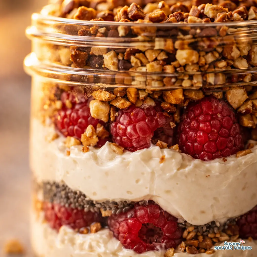 keto greek yogurt parfait recipe close up