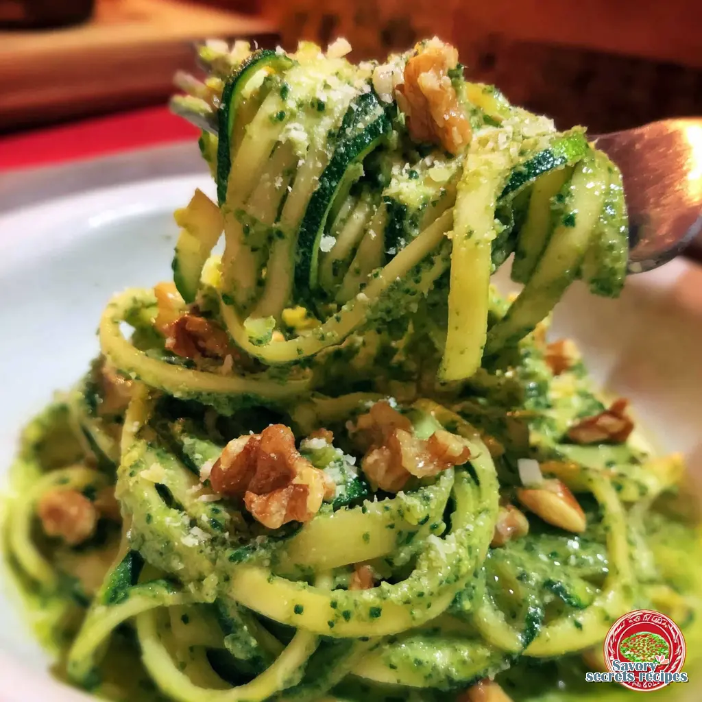 keto zucchini noodles with pesto - variation 4