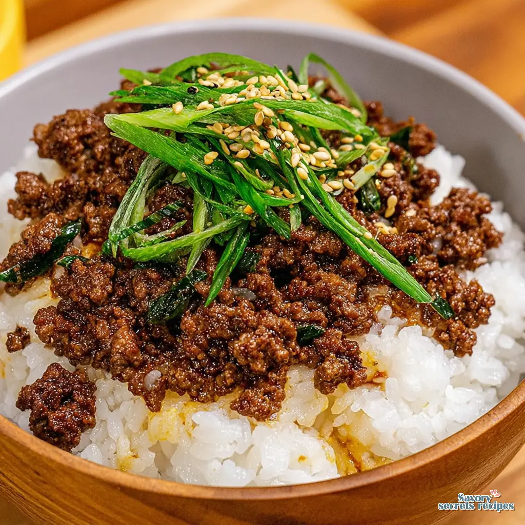 korean ground beef rice bowl recipe - variation 4