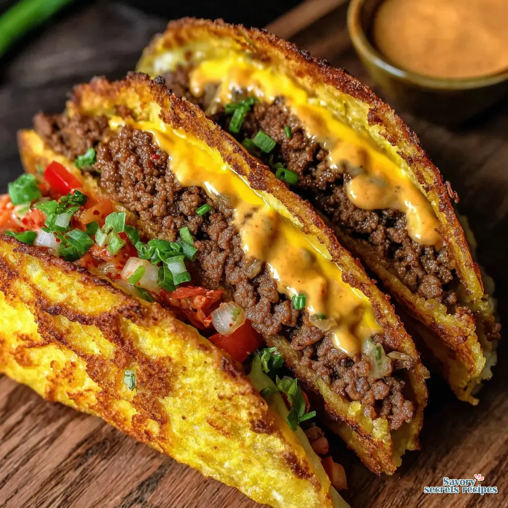 korean smash burger tacos - variation 4