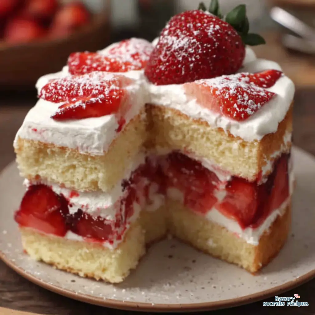 Korean Strawberry Shortcake Cake - variation 4