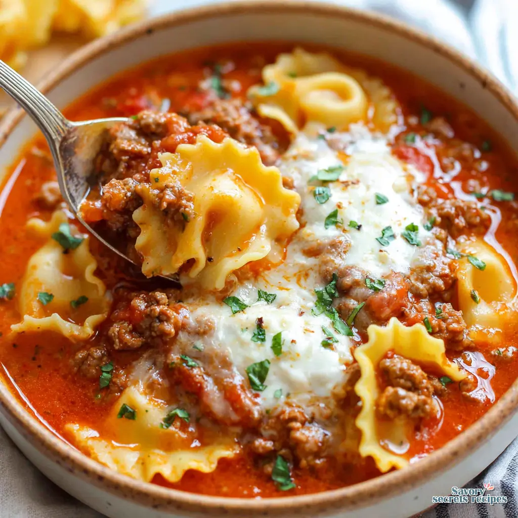 lazy lasagna soup for 2 - variation 4