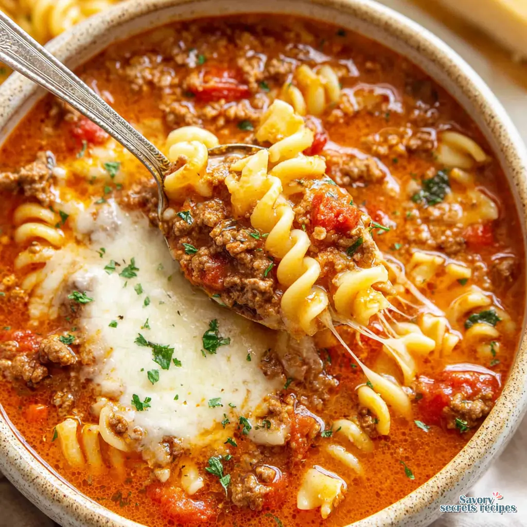 lazy lasagna soup with jar sauce - variation 4