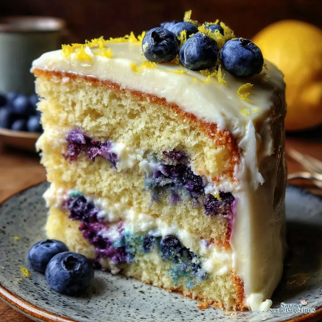 Love Easy Lemon Blueberry Layer Cake with Lemon Curd Filling