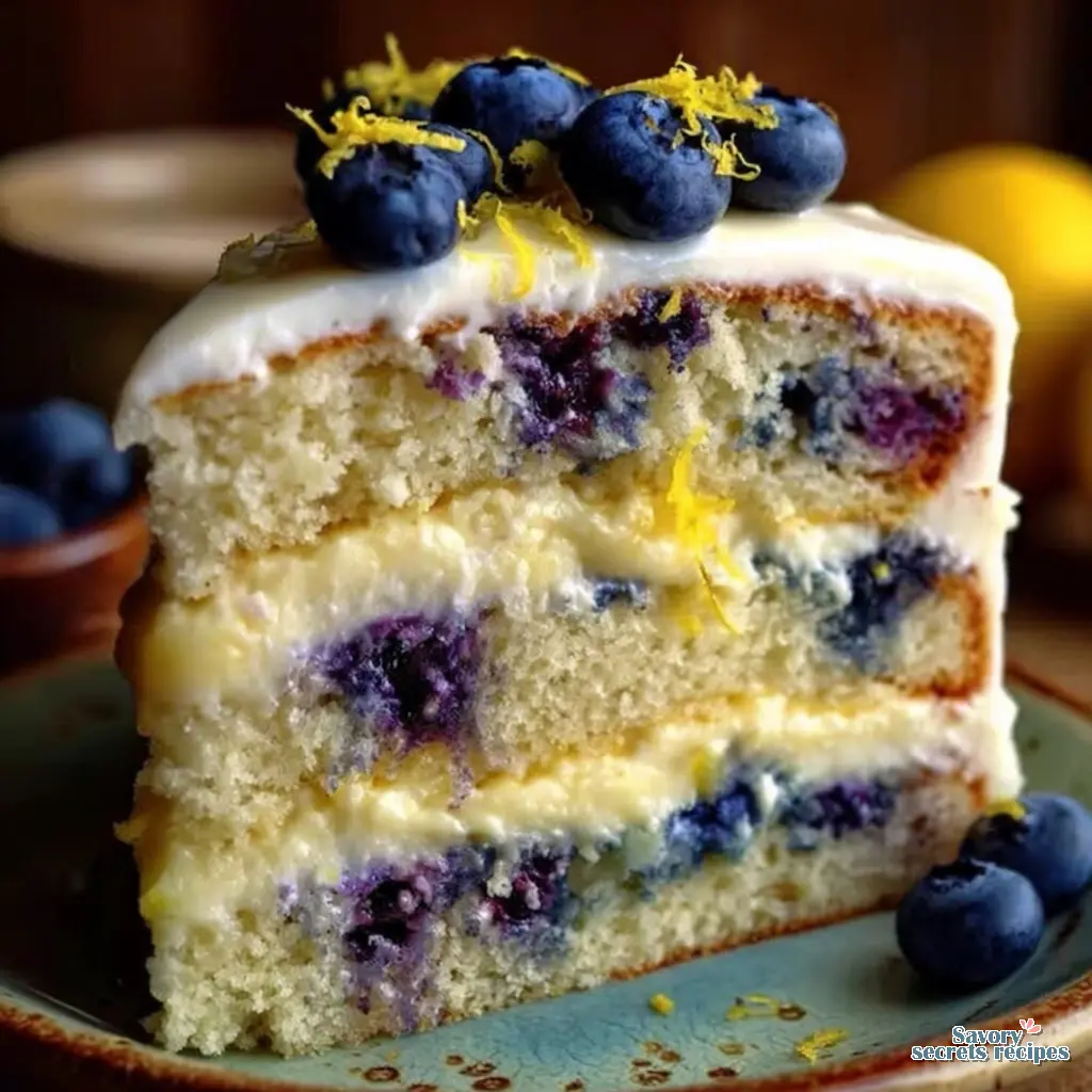 Lemon Blueberry Layer Cake with Lemon Curd Filling - variation 4