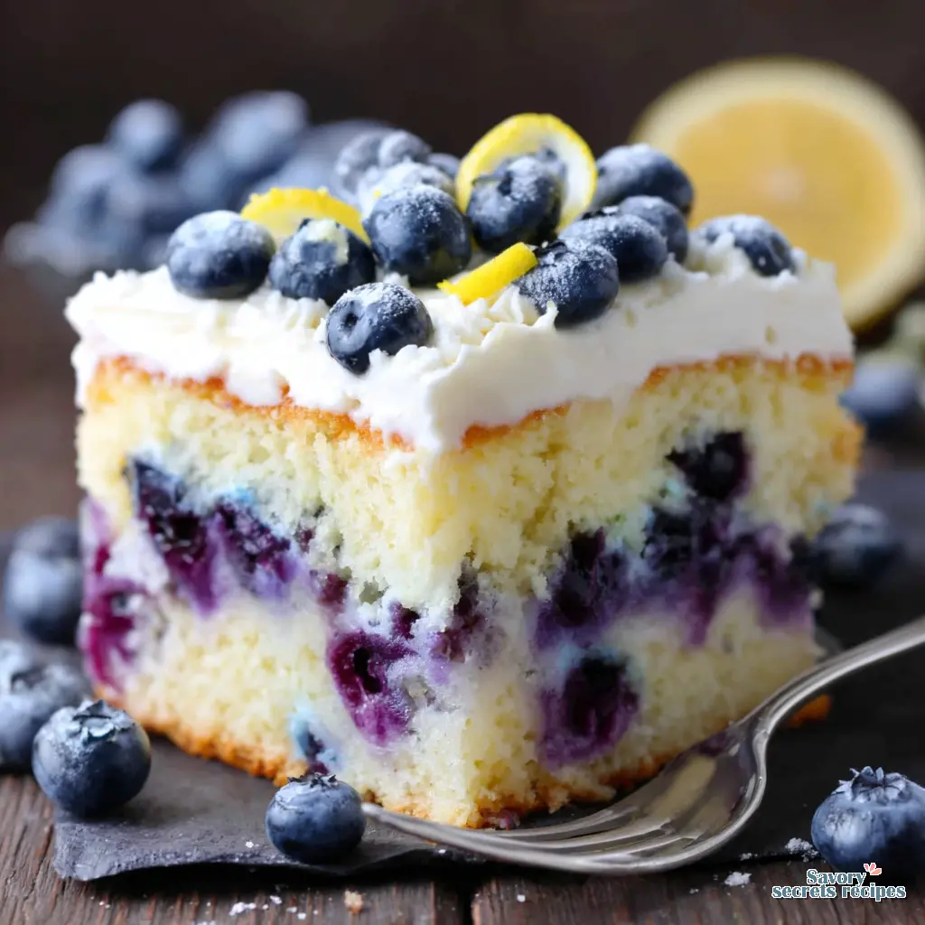 Lemon Blueberry Poke Cake with Jello - variation 4