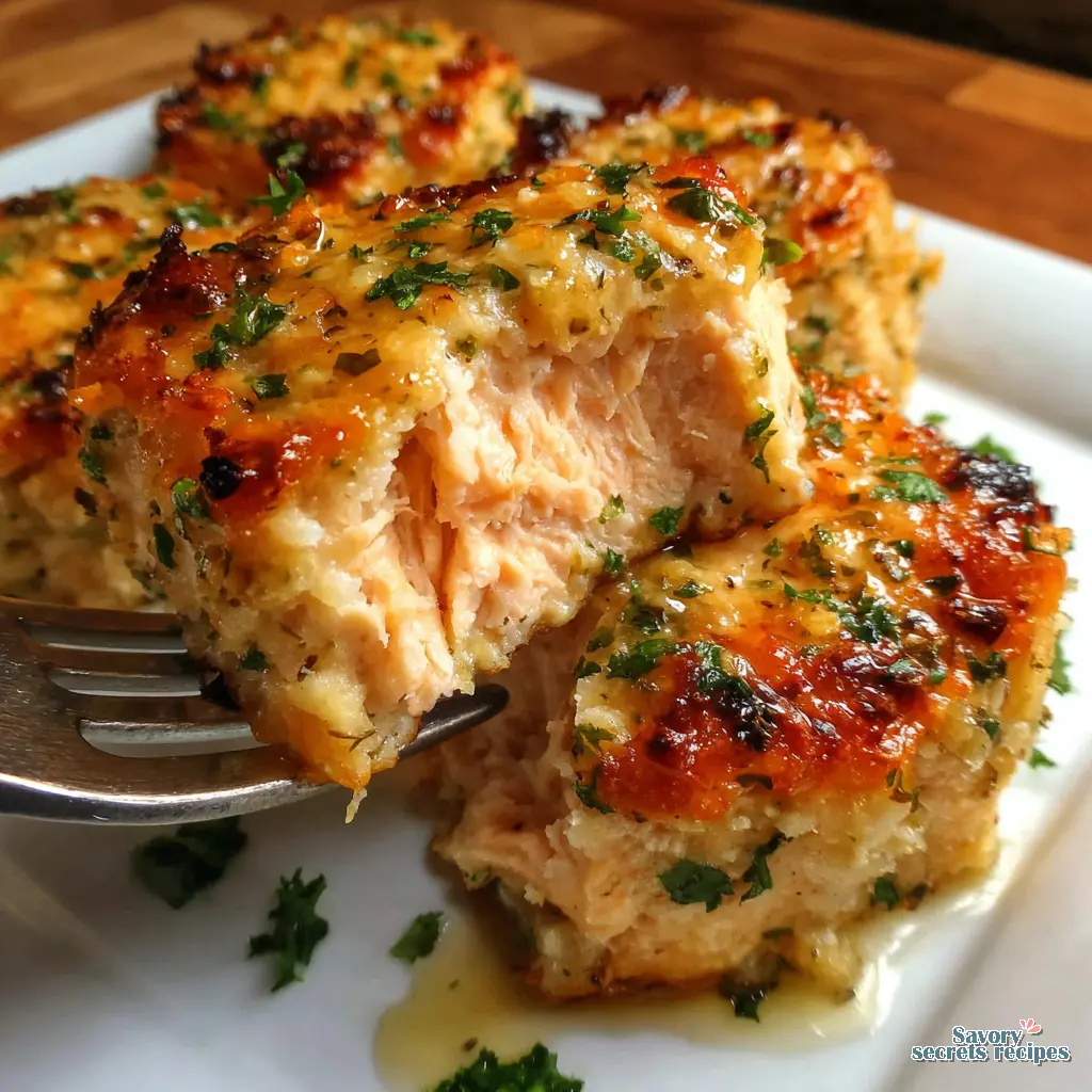 lemon garlic butter air fryer salmon bites close up