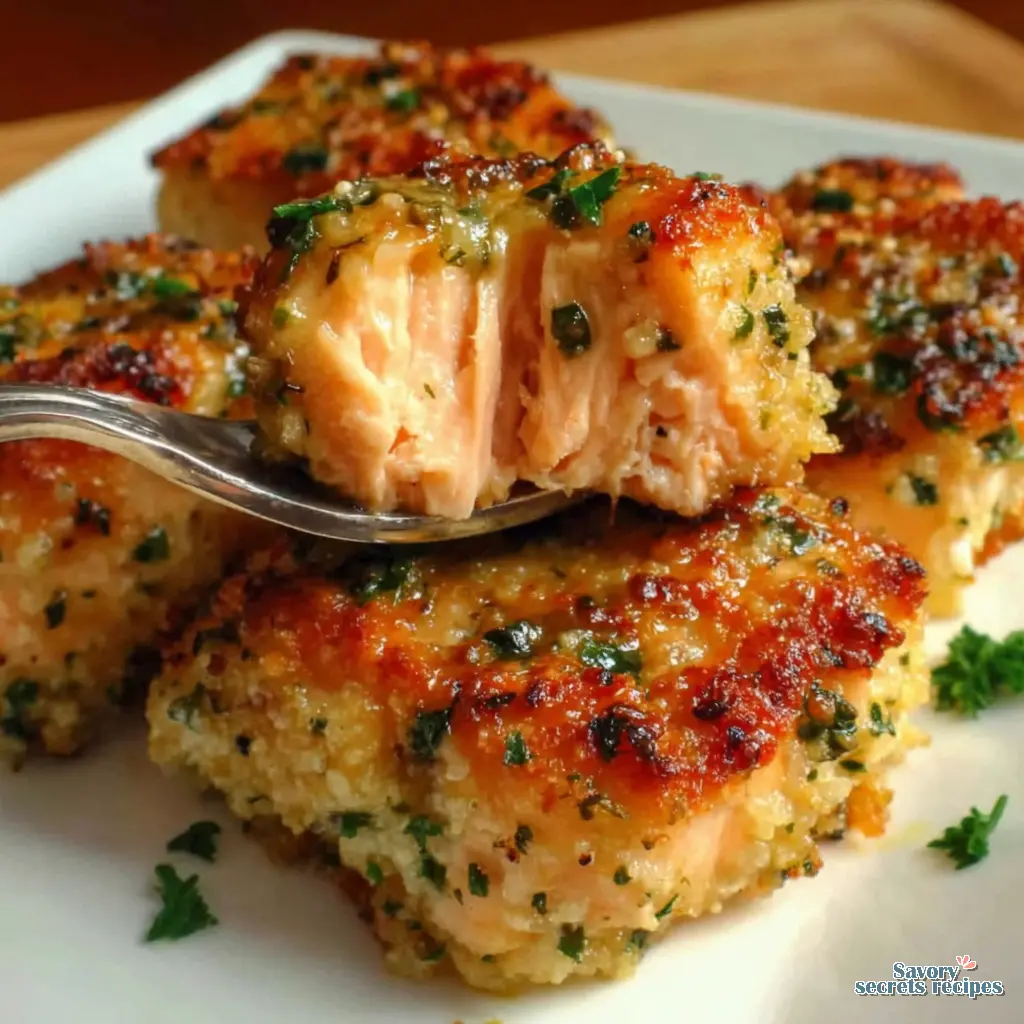 lemon garlic butter air fryer salmon bites final presentation