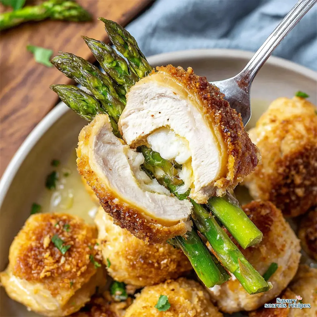 lemon garlic butter chicken bites with asparagus - variation 4