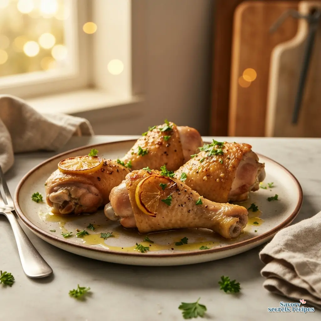 lemon garlic chicken drumsticks recipe final presentation