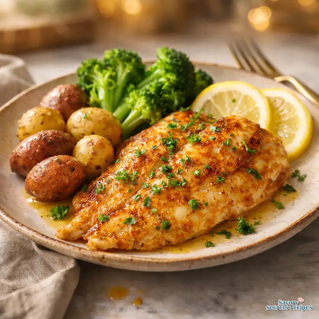 lemon garlic tilapia air fryer final presentation