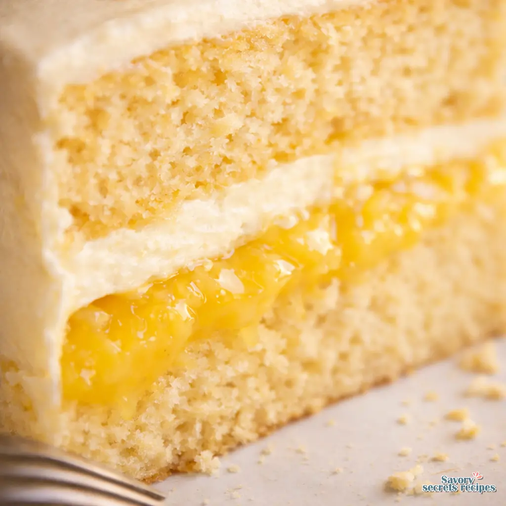 lemon layer cake close up