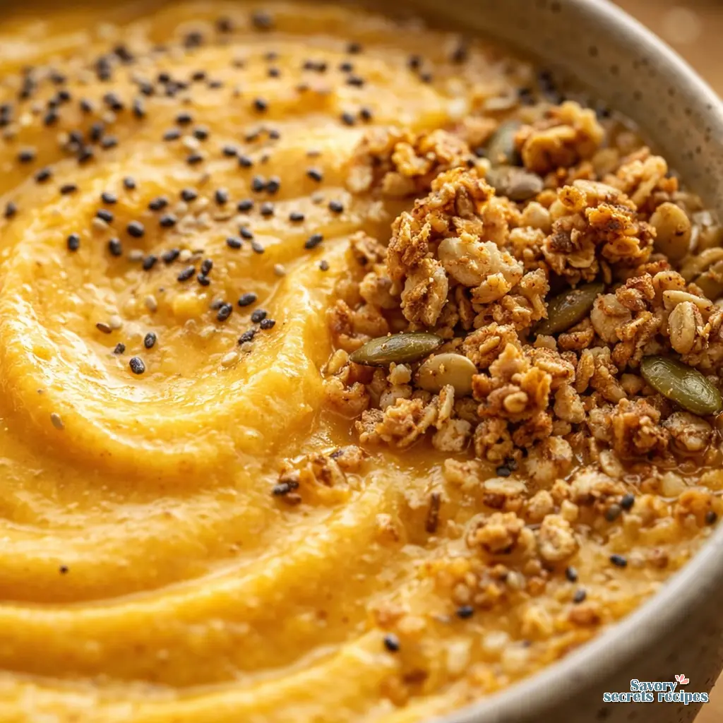 mango smoothie bowl recipe close up