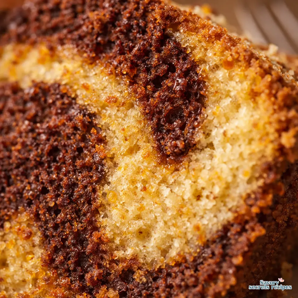 marble carrot pound cake close up