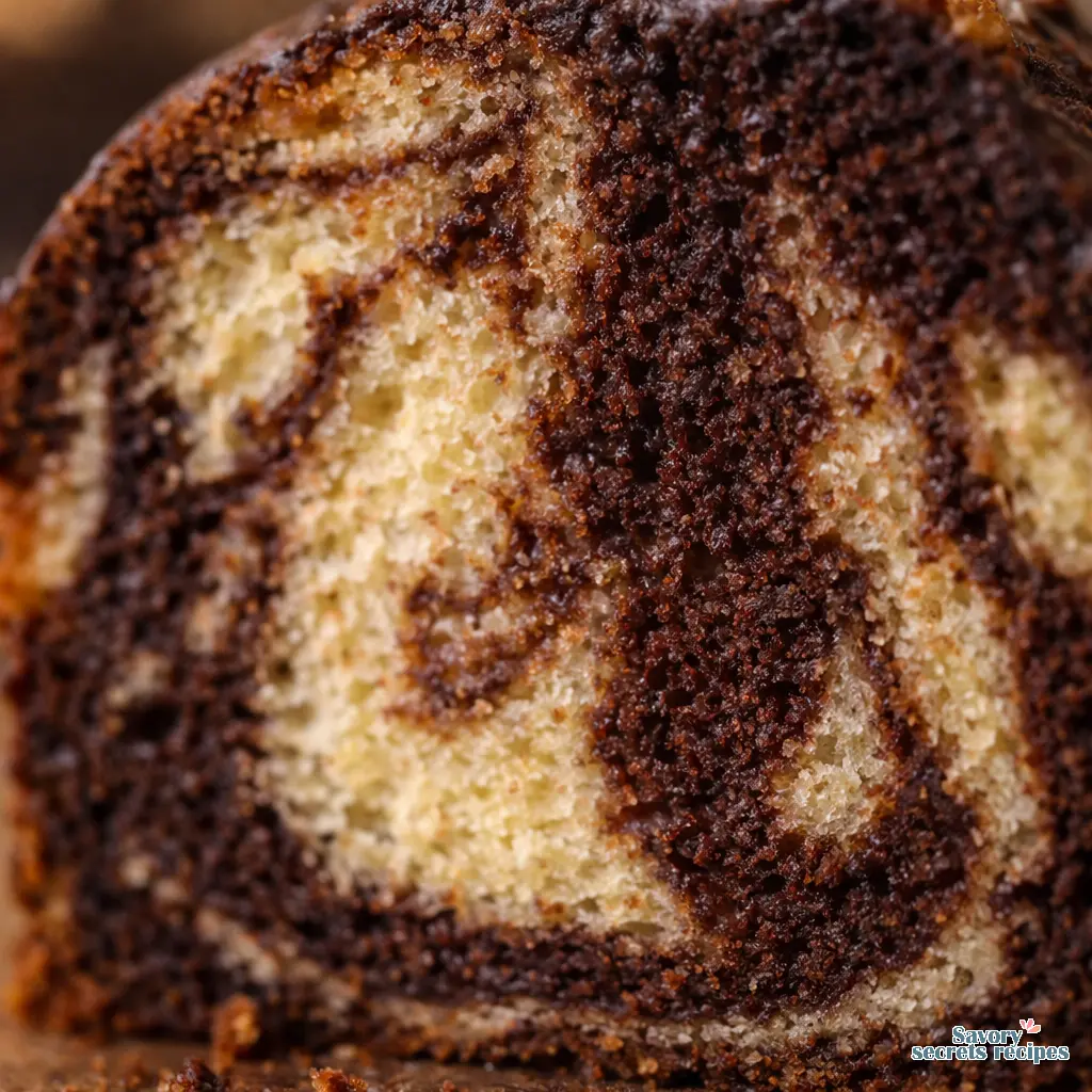 marble pound cake close up