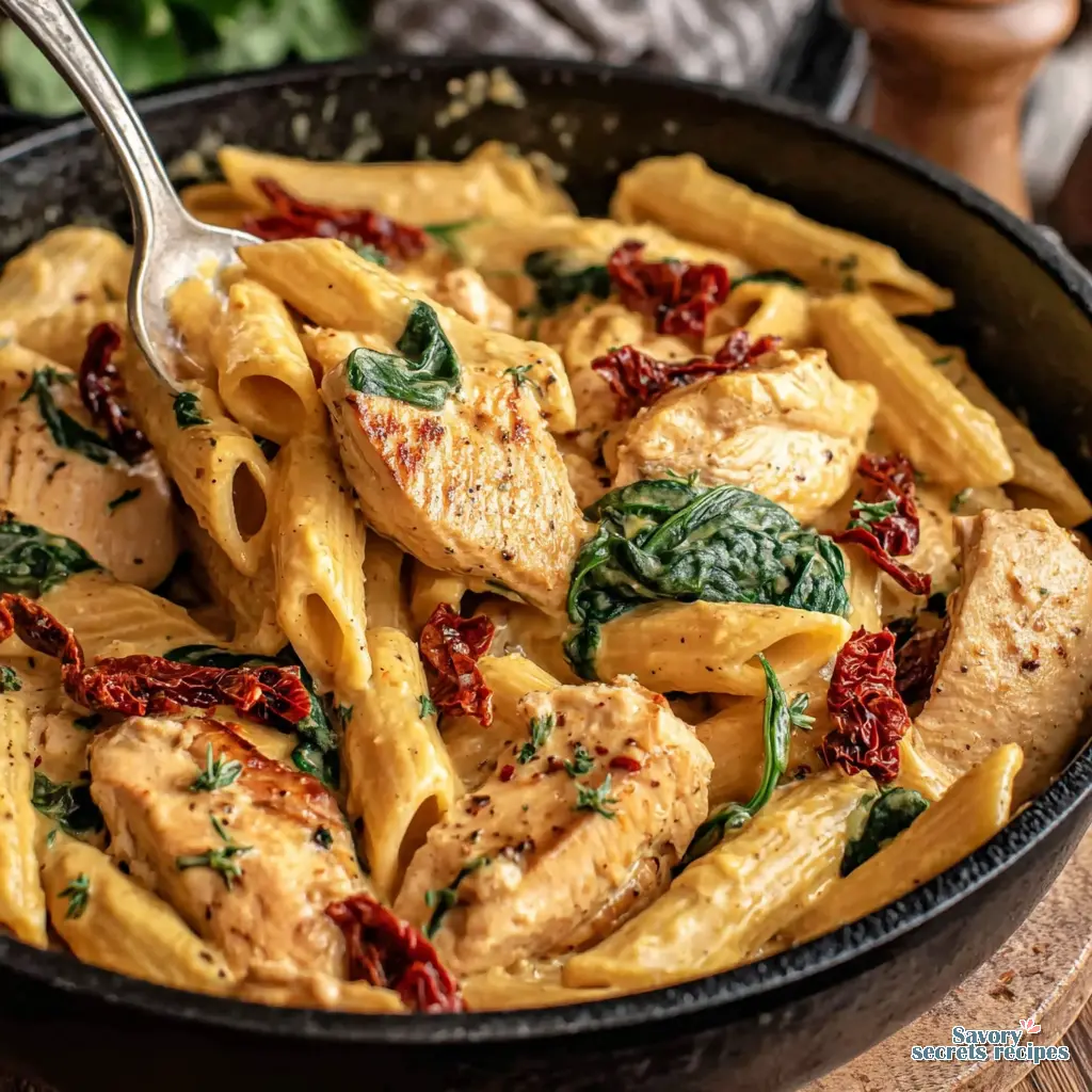 marry me chicken pasta with spinach final presentation