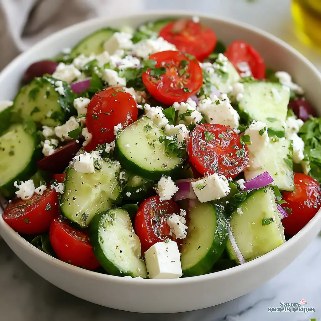 mediterranean salad recipe close up