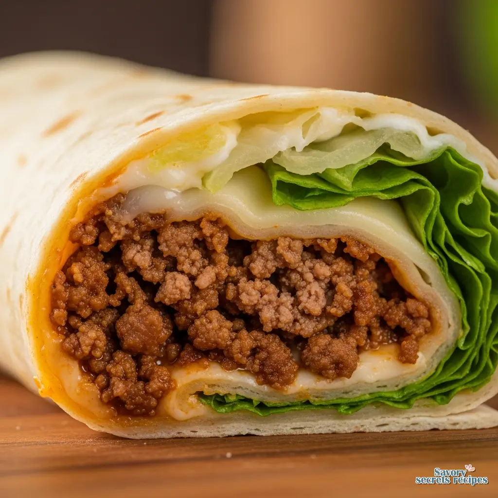 mexican beef wrap close up