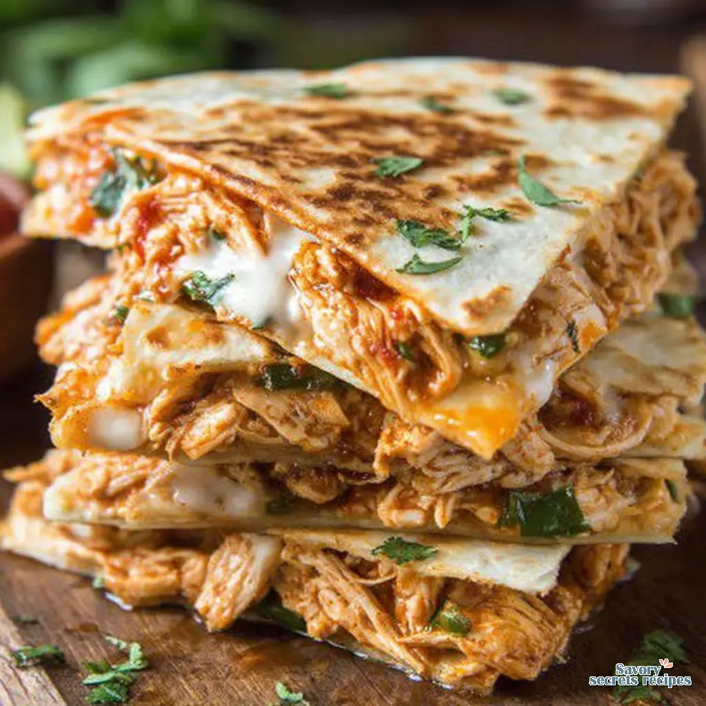 mexican chicken quesadilla close up