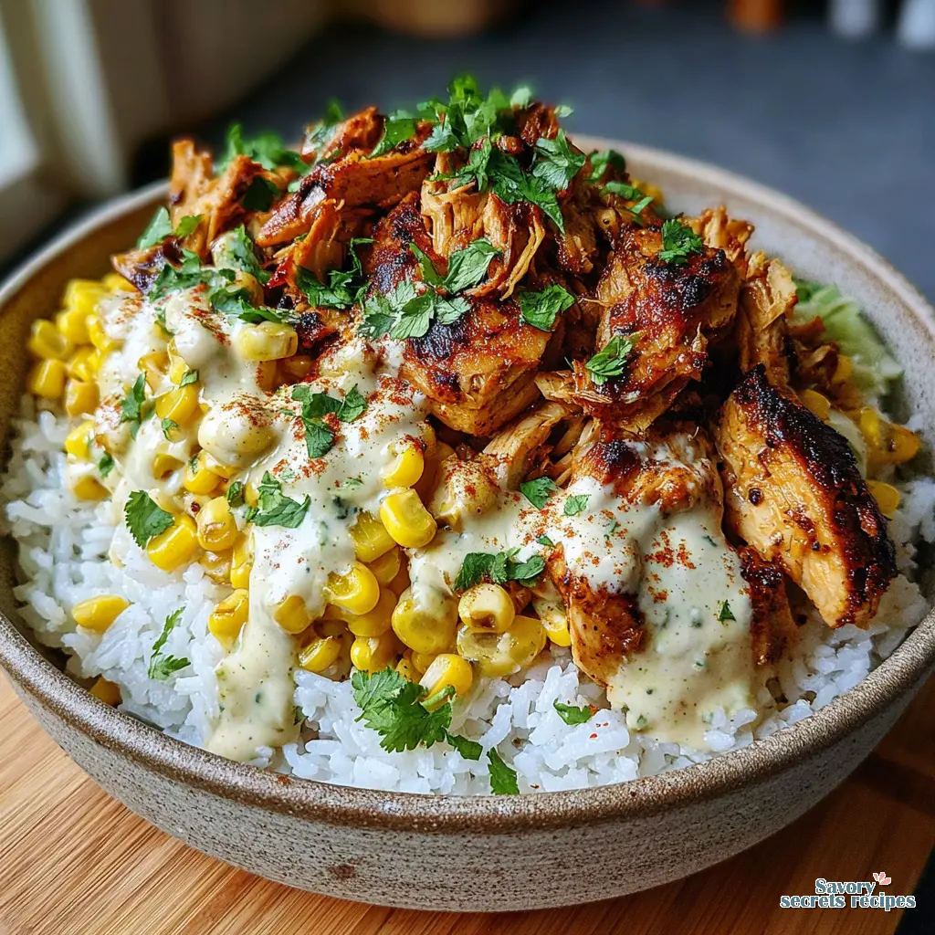 mexican street corn chicken bowl final presentation