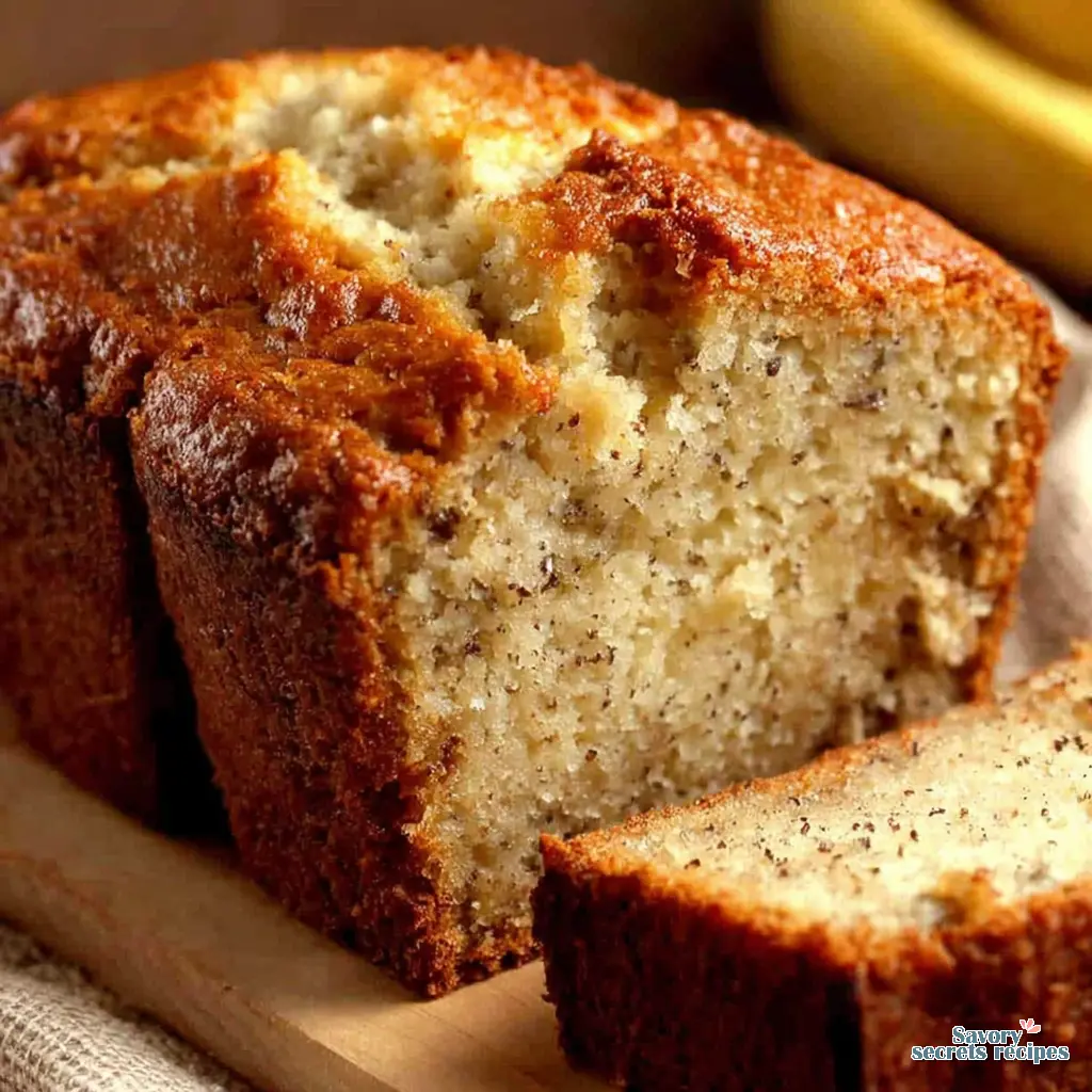 moist banana bread close up