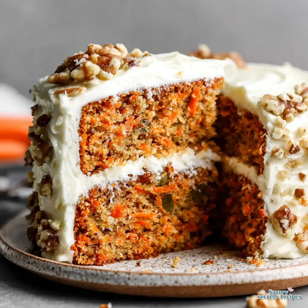 moist carrot cake recipe close up