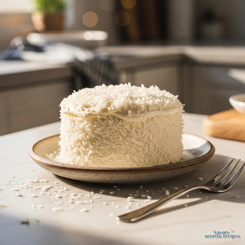 moist coconut cake final presentation