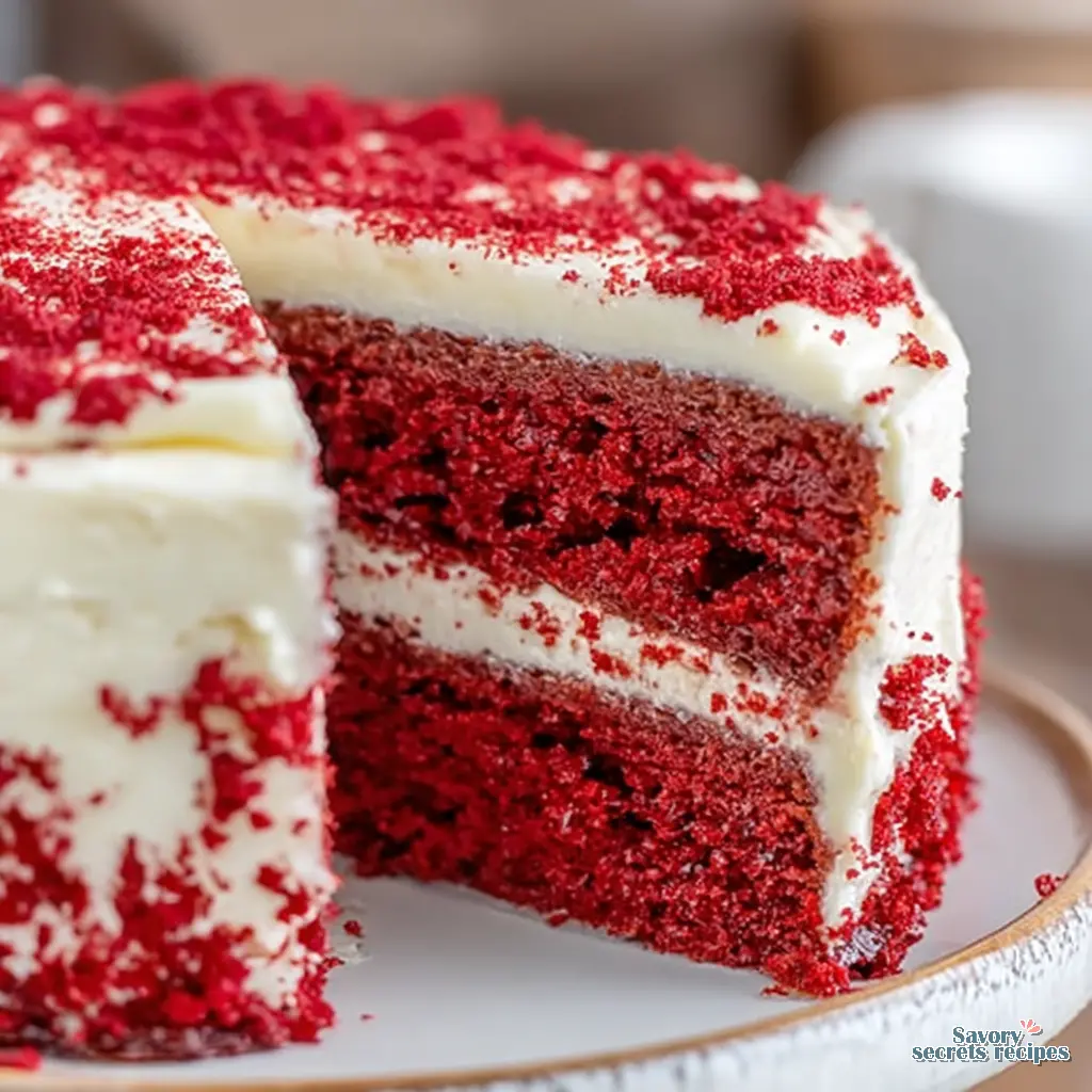 moist red velvet cake close up
