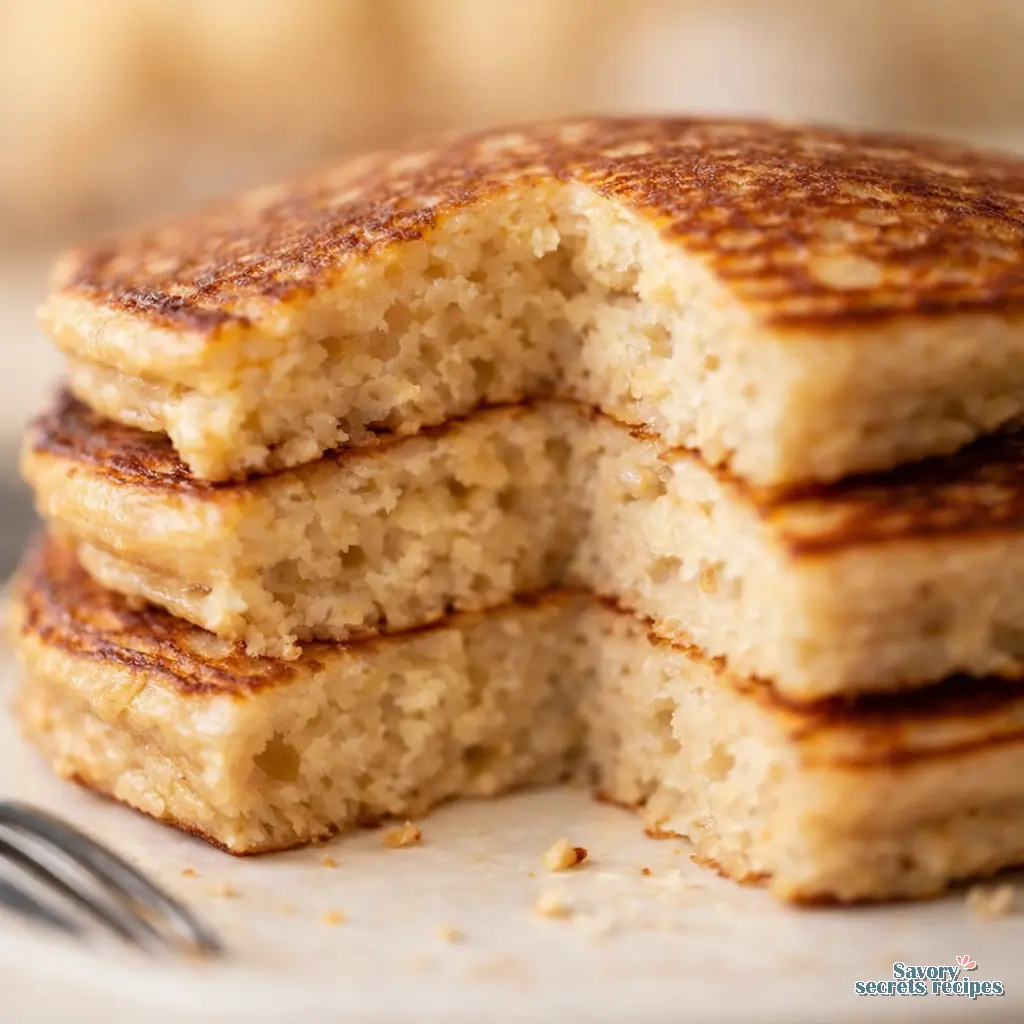 oatmeal pancakes no banana close up