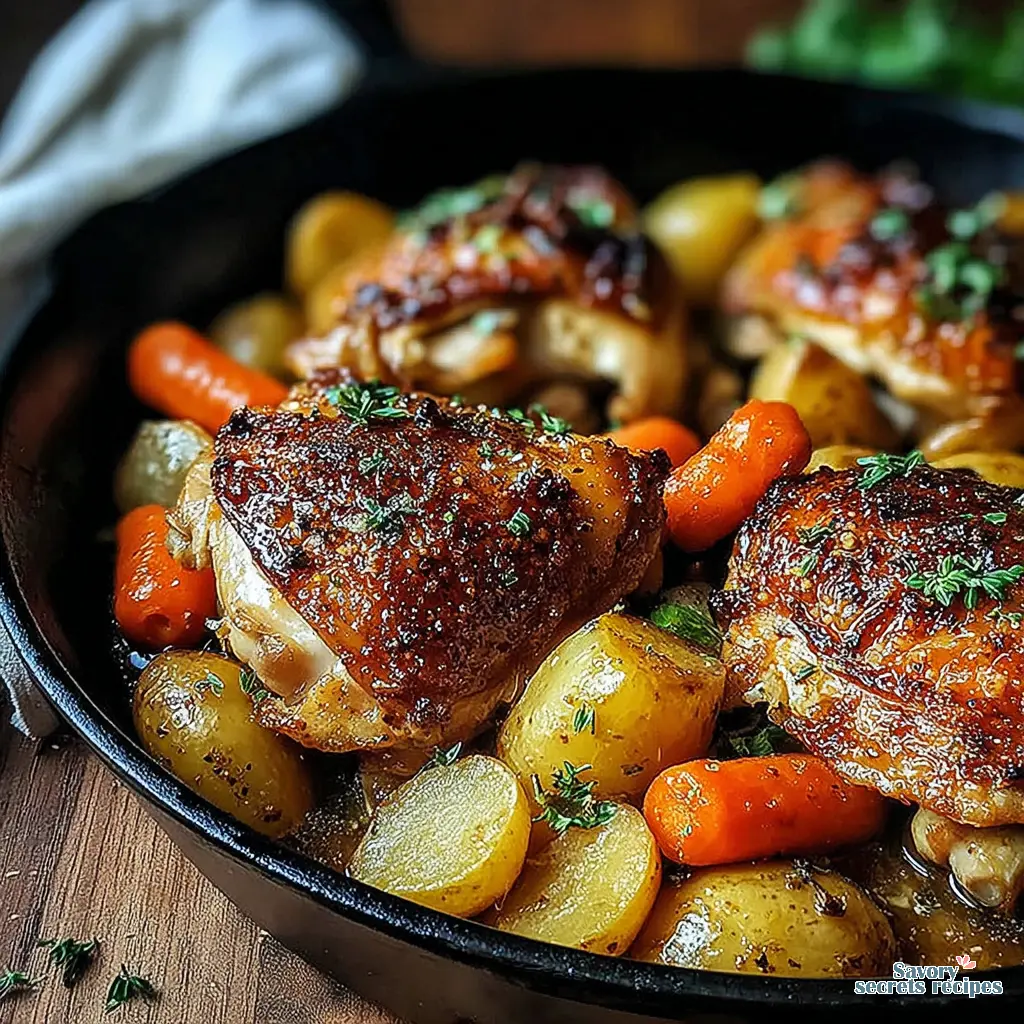 one pan roast chicken close up