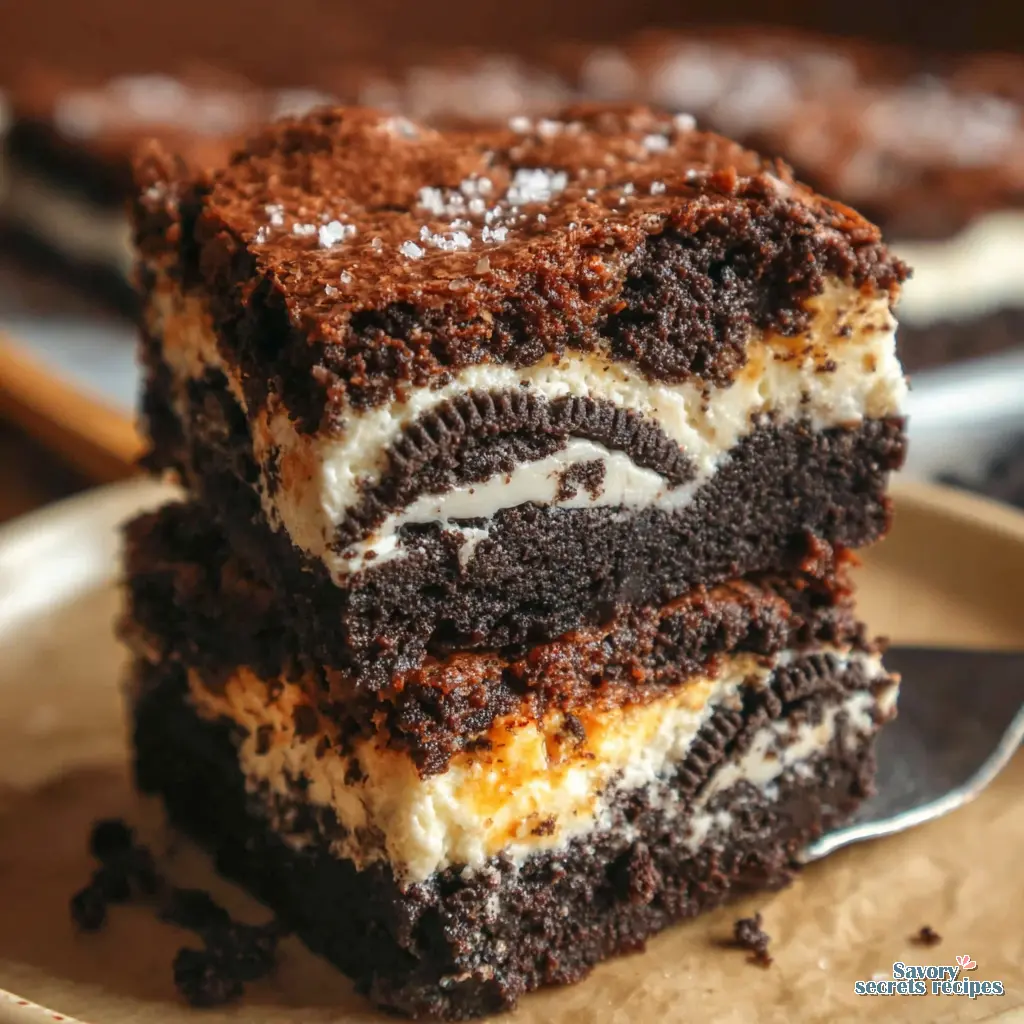 oreo brownie dump cake close up
